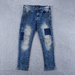 Southpole Jeans Boys 12 Blue Patchwork Distressed Casual Streetwear Denim - Picture 1 of 14