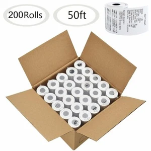 200 rollos 2 1/4"x50' papel térmico caja registradora papel recibo envío gratuito - Imagen 1 de 4