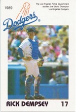 1989 Los Angeles L. A. Dodgers Police Baseball card #17 Rick Dempsey