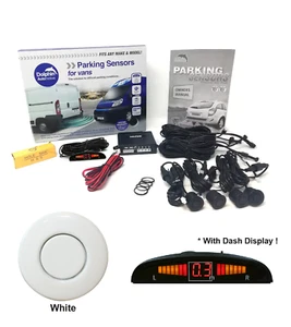 Dolphin Van Parking Sensors 4 Sensor Display Rear Kit Reversing Aid White - Picture 1 of 12