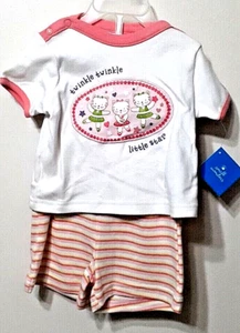 Twinkle Twinkle Little Star Katzen Shirt & Shorts Small Wonders Mädchen 6-9 Monate  - Bild 1 von 3