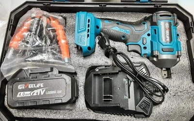 GEVEELIFE/400Ft-lbs Brushless Impact Wrench-1/2" Cordless Impact Gun w/case - Image 1 of 3