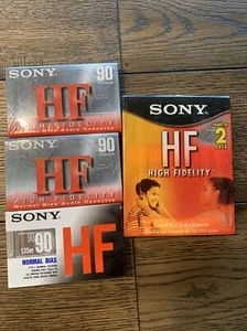 5 Pack Sony HF High Fidelity Blank Audio Cassette Tapes 90 Min Normal Bias - Picture 1 of 2