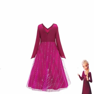 Disney Elegante Anna Elsa Frozen Disfraz Juegos con disfraces Fiesta Niñas Princesa Reina Vestidos Foto 1 de 4