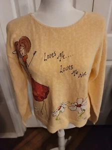 Stickchics Loves Me, Loves Me Not Yellow Sweater M/L - Picture 1 of 10