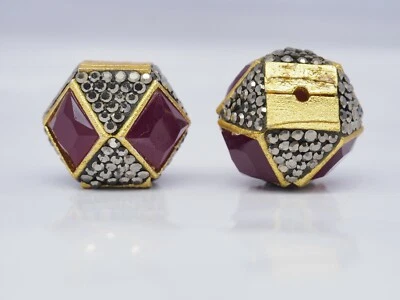 Hermosas Impresionantes 2 Cuentas Espaciadoras de Metal con Impresionante Acabado Elección de Coleccionista Foto 1 de 3