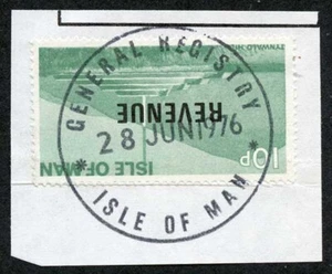 Isle of Man 10p Green and Black QEII Pictorial Revenue CDS On Piece - Picture 1 of 1