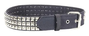 Black Heavy Canvas Three Row Studded Belt Punk, Metal,Thrash, Rock Heavy Metal - Picture 1 of 3