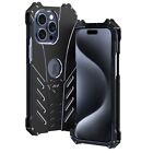 R-JUST iPhone Case15 Pro Max Metal Shockproof Aluminum Batman Cover Heavy Duty