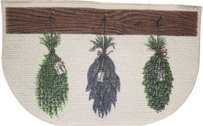 MOHAWK HOME Textured Printed Kitchen Rug/Mat (18"x30") DRIED HERBS STILL LIFE, D Shape, MH
