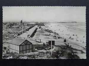 Northumberland BLYTH Esplanade & Beach, West End c1938 RP Postcard by Valentine - Picture 1 of 2