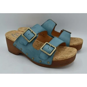 Kork Ease Damengröße 8 safran türkis Vollnarbenleder-Pantoletten Sandalen Schuhe - Bild 1 von 12