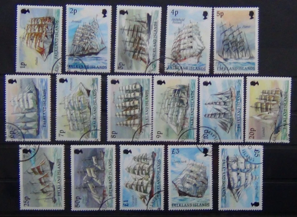 Islas Malvinas 1989 Cabo de Hornos Veleros Set Usado Foto 1 de 1