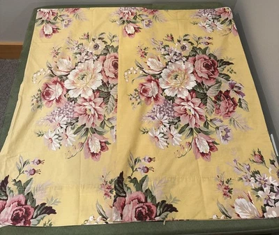 PAIR RALPH LAUREN Sophie Brooke Yellow FLORAL STANDARD Flowers PILLOWCASES A - Image 1 of 4