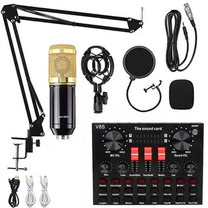 BM800+V8S Zestaw kart dźwiękowych Audio Kondensator Mikrofon Studio Śpiewający. - Zdjęcie 1 z 8
