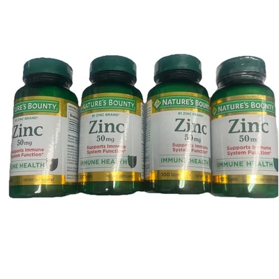 4 pack Nature’s Bounty Zinc Immune Antioxidant   100 Tablets 50mg /each =400 tbs - Image 1 of 4