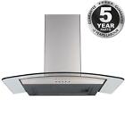 Sia 60cm Curved Glass Stainless Steel Chimney Cooker Hood Kitchen Extractor Fan