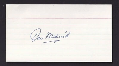 Joe Medwick Autographed Index Card Beckett Authentic Gashouse Gang - Image 1 of 2