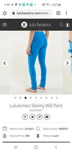 Lululemon-Skinny Will Pant-NWT-Sz 4-Cornflower Blue - Bild 1 von 12