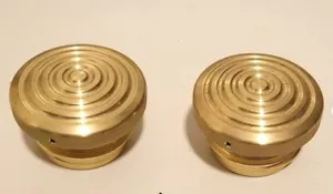 Brass Billet Gas Cap Harley Concentric ribs, set right+left thread - Bild 1 von 2