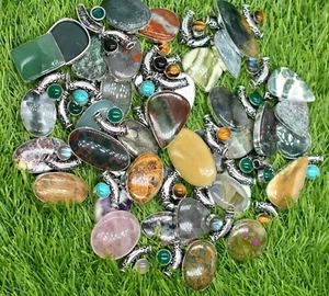 Wholesale Mixed Gemstone Pendant Lot, Silver Plated Pendant, Designer Pendant - Picture 1 of 4