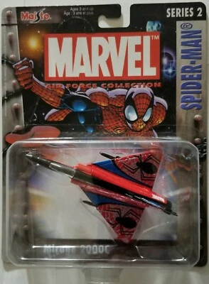 NEW SPIDER MAN MIRAGE 2000C DIE CAST METAL JET MARVEL AIR FORCE 2ND SERIES PLANE - Image 1 of 2