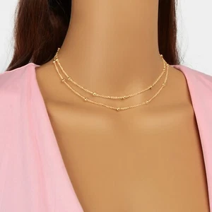 Ladies Women Clavicle Choker Adjustable Chain Necklace 5pcs Fashion Jewelry Gift - Picture 1 of 5