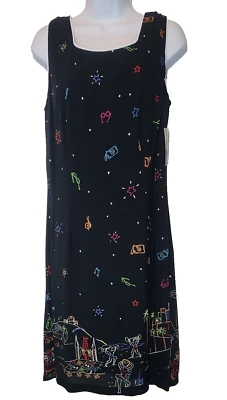 Vestido CDC Rampage arte cena praia forrado preto música estrela câmera feminino 10 MÉDIO - Imagem 1 de 4