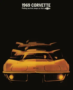 Chevrolet Corvette 1969 póster publicitario vintage de autos deportivos carreras - Imagen 1 de 1