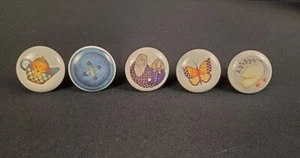 Ceramic Drawer Pull/Cabinet Knobs Debbie Mumm Lot of 5 MIscellaneous Themes - Picture 1 of 2