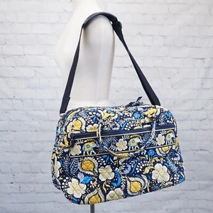 ❤️ vera bradley Ellie Blue Weekender Duffel Elephants Yellow - Picture 1 of 6