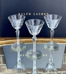 Set 3 Vintage Etched Leaves 5-5/8” Tall Cordial Liquor Glasses Libbey Priscilla - Picture 1 of 5