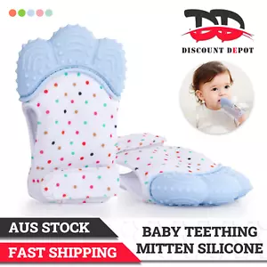Silicone Teething Mitten Baby Teether Mitt Glove Safe BPA Free Chew Dummy Toy - Picture 1 of 15