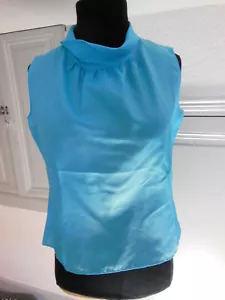 Pur vintage ancien débardeur bleu col haut Tergal taille 38/40 ? B1 - Bild 1 von 7