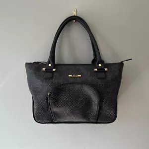 Bolso de hombro Tous para axilas Bolso de mano Negro Lateral Medio Cremallera Bordes de cuero irregulares - Imagen 1 de 14