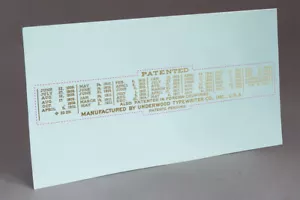VORGESCHNITTENES UNTERHOLZ MODELL 5 PATENTE, SCHREIBMASCHINE, WASSERSCHIEBEAUFKLEBER - Bild 1 von 7