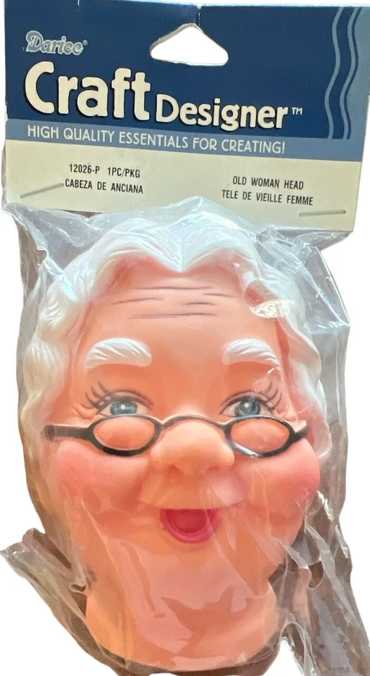 Darice Craft Supplies Old Woman Glasses Doll Head Grandma Mrs Claus