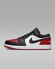 Nike Air Jordan 1 Low Bred Toe Red- White Black 553558-161 Men's Sneakers NEW