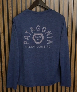 Herren Patagonia T-Shirt Langärmlig Pullover Blau Sportbekleidung M XBA54 - Bild 1 von 7