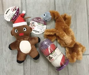 More details for pet brands - xmas pet plush toys with squeaker and balls