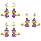  3 Pairs Earrings for Women Orrous Witch Dangle Halloween Girl
