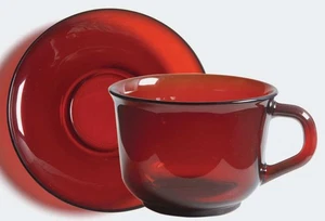 Arcoroc Classique Rubin Tasse & Untertasse Set 976749 - Bild 1 von 1