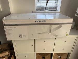 KICHLER PHREE 56 INCH 142cm CEILING FAN IN WHITE WITH LIGHT , NEW RRP £550 .. - Picture 1 of 7