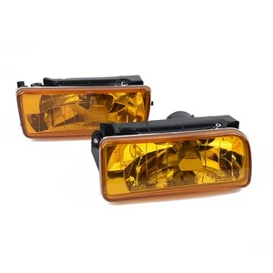 1992-1998 Fog Lights Chrome Lamps Yellow Lens H1 12V 55W Pair Useful Practical - Picture 1 of 16