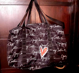 Juicy Couture Weekender, Seesack, Handgepäck ~ schwarz & weiß, rotes Herz 18x12 - Bild 1 von 12