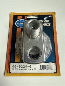 EMPI 9229 Oil Filter Adapter, Filter Block Off Style Ports, Dunebuggy VW 3/4x16 - Picture 1 of 4