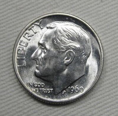 1960-P FB Roosevelt Dime GEM-GEM+ UNC Coin AD851 - Image 1 of 3