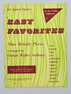 VINTAGE ~ Easy Favorites/Nine Melodic Pieces for Spinet Organs by George Anthony - Picture 1 of 11
