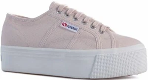 Zapatillas de lona Superga 2790 de forma plana violeta claro ceniza para mujer - Imagen 1 de 5