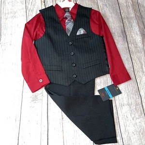 Dockers 4T 4pc Vest Set Red Black NEW Holiday Christmas - Picture 1 of 3
